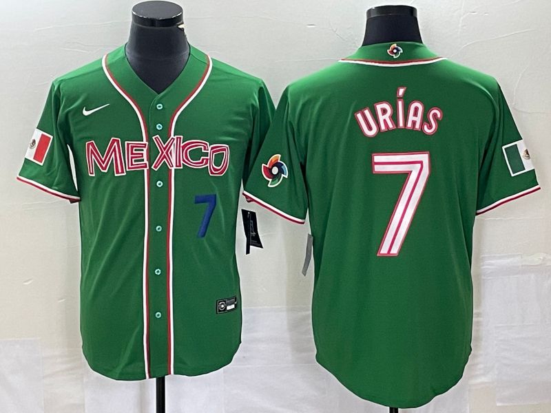 Men 2023 World Cub Mexico #7 Urias Green Nike MLB Jersey22